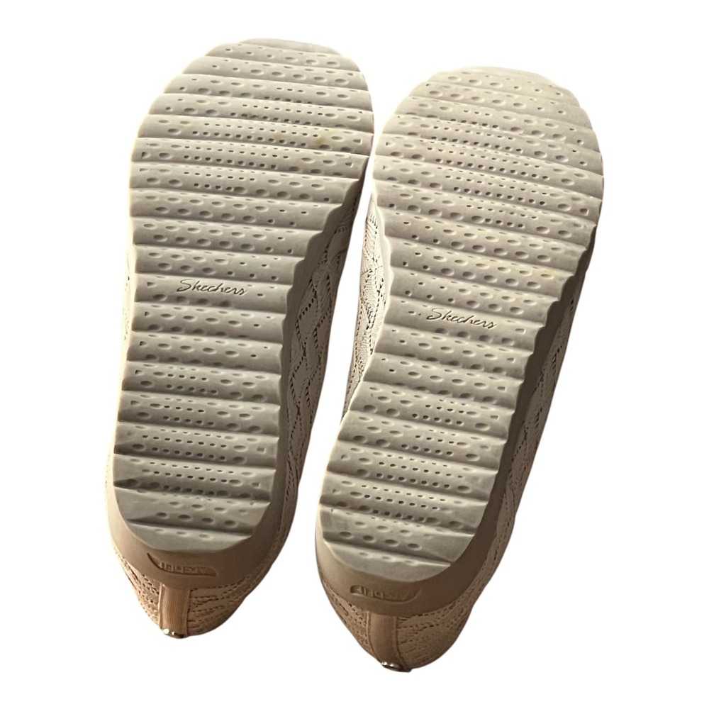 Skechers Arch Fit Cleo Wedge Slip On Shoes Taupe Knit Womens 10 - Picture 6 of 10